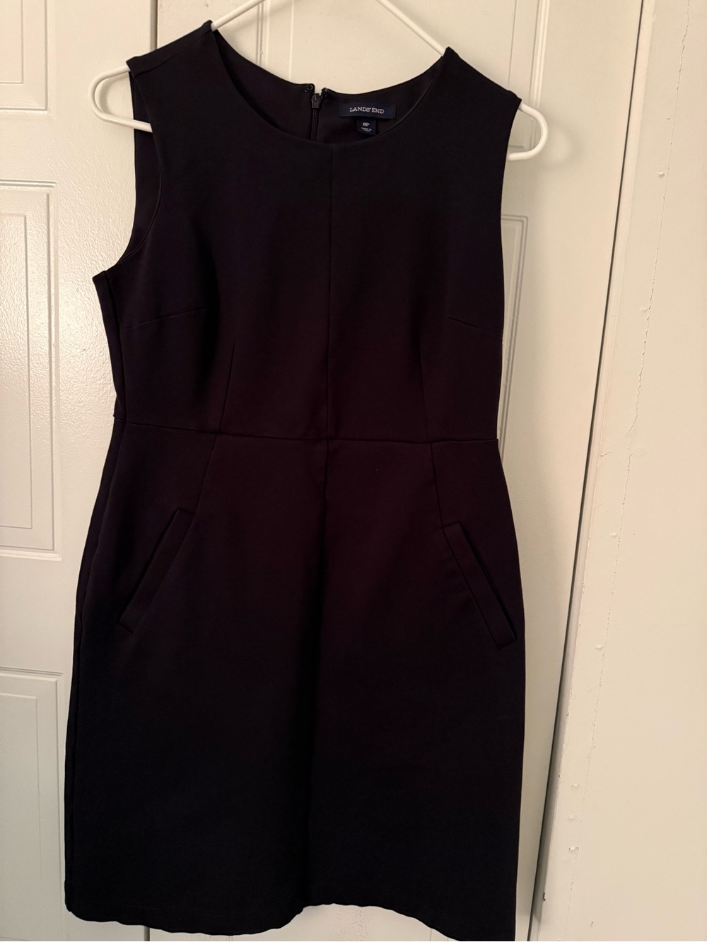 Lands' End Black Sleeveless Sheath Dress
